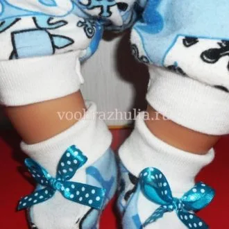 Трикотажные пинетки для куклы Baby Born