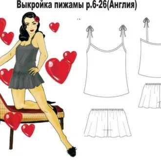 Женская пижама (размер 6-26англия)
