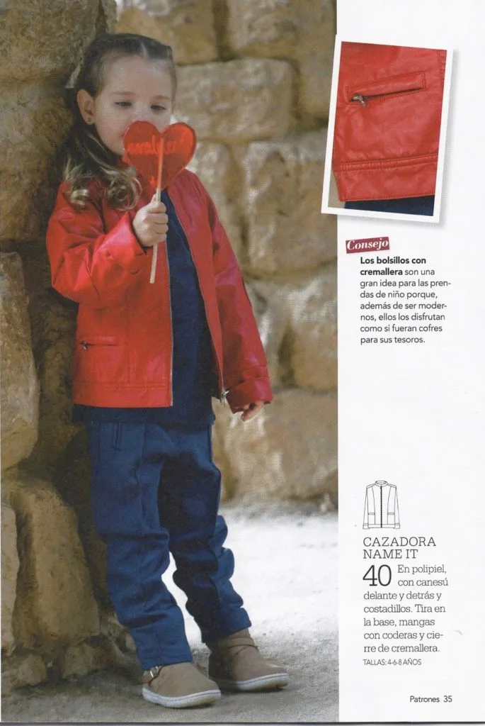 Куртка детская (размер 4-6-8лет, Patrones № 352/2015 модель 40) — лист 1