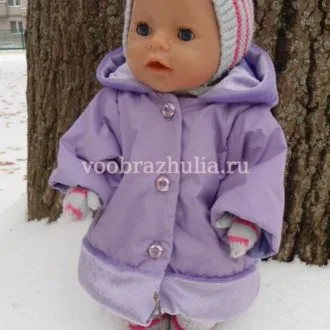 Пальто для куклы Baby Born с капюшоном