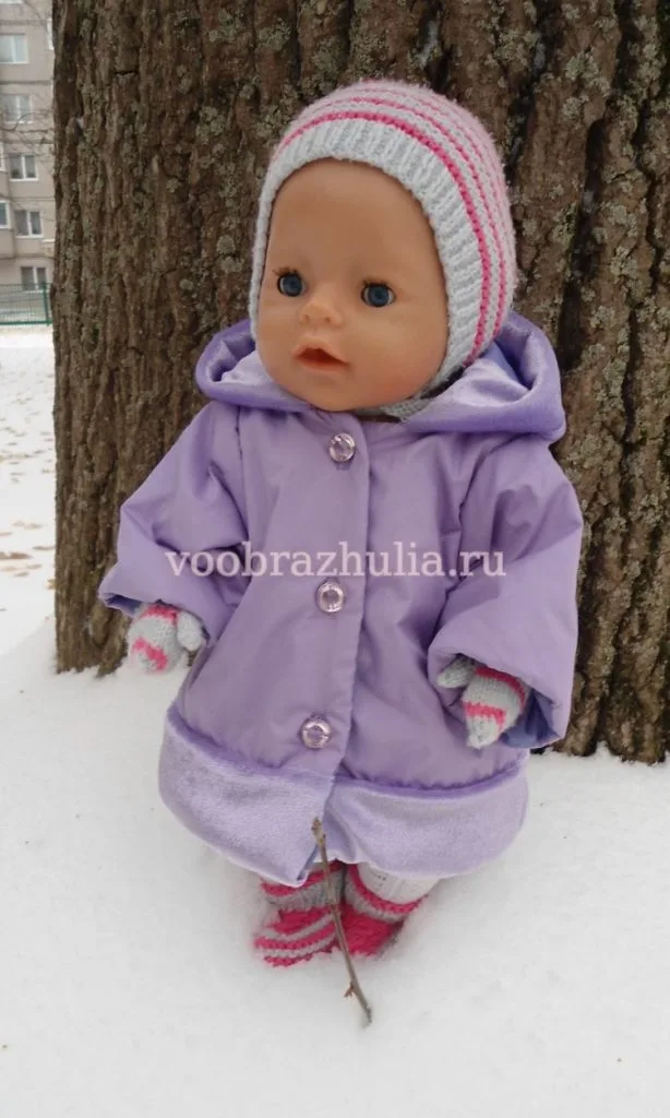 Пальто для куклы Baby Born с капюшоном — лист 1