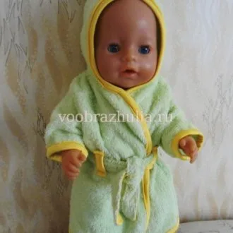 Халат с капюшоном для куклы Baby Born