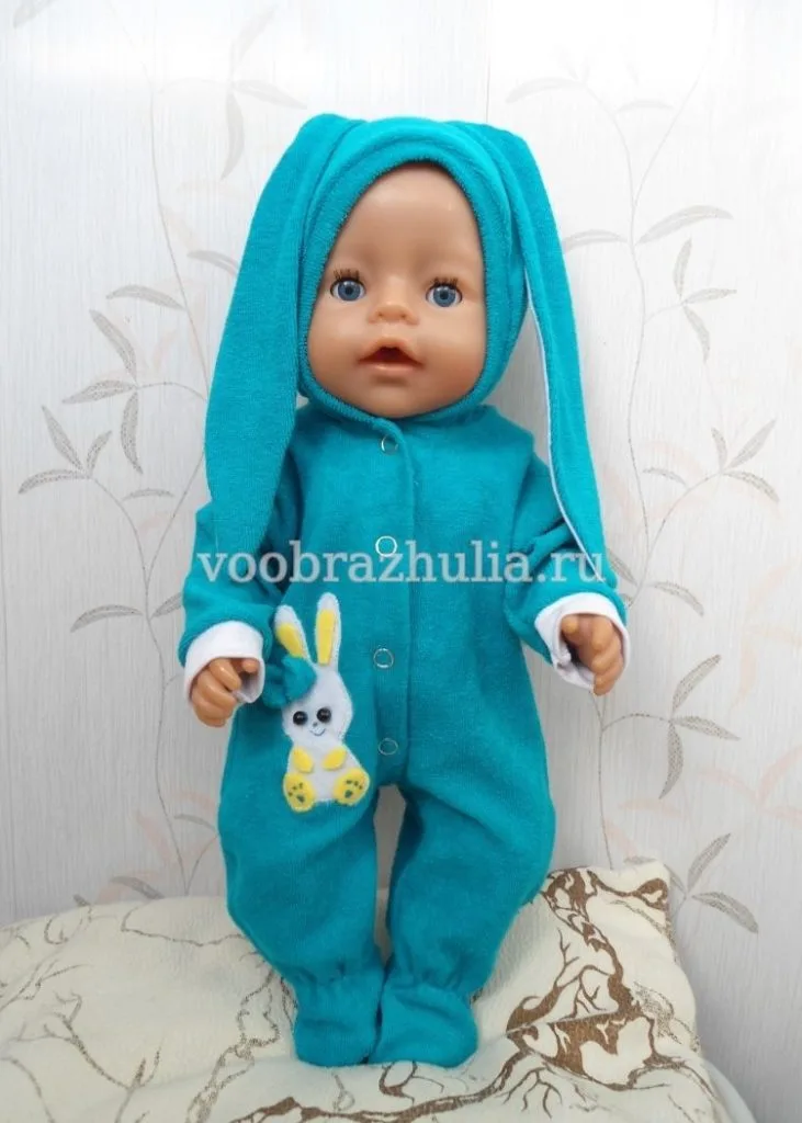 Слип с ушками и аппликацией для куклы Baby Born — лист 1