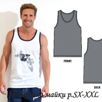 Мужская майка с контрастной окантовкой, XS-XXL