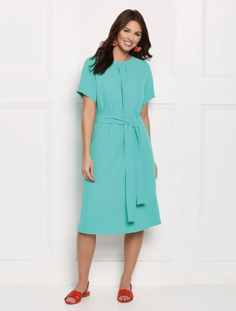 Платье миди «Maisie» с короткими рукавами и поясом, 8–20 UK — лист 1