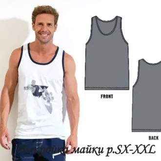 Мужская майка-борцовка с окантовкой, XS-XXL