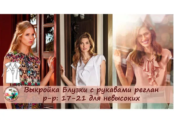 Жіноча блузка з рукавами реглан (р 17-21 для невисоких)