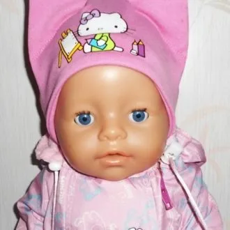 Шапка с ушками для куклы Baby Born