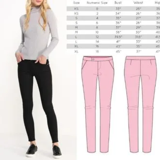 Узкие брюки с высокой посадкой, XS-XL