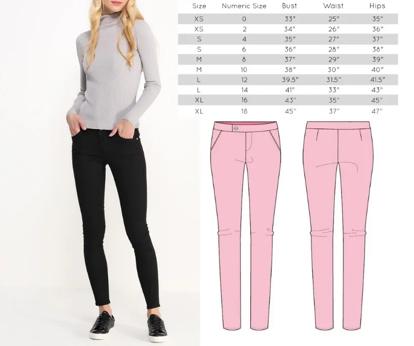 Женские брюки XS-XL размера — лист 1