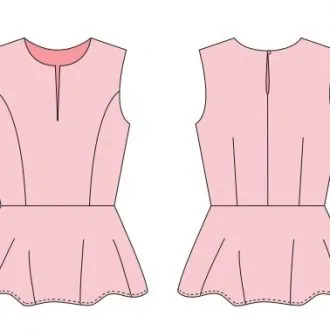 Топ с баской на размеры XS-XXL