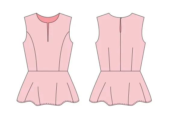 Топ с баской на размеры XS-XXL — лист 1