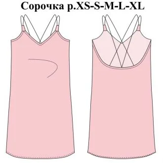 Летняя ночная сорочка на бретелях