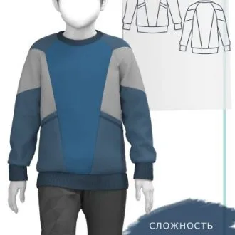 Детский свитшот с рукавами реглан со вставками