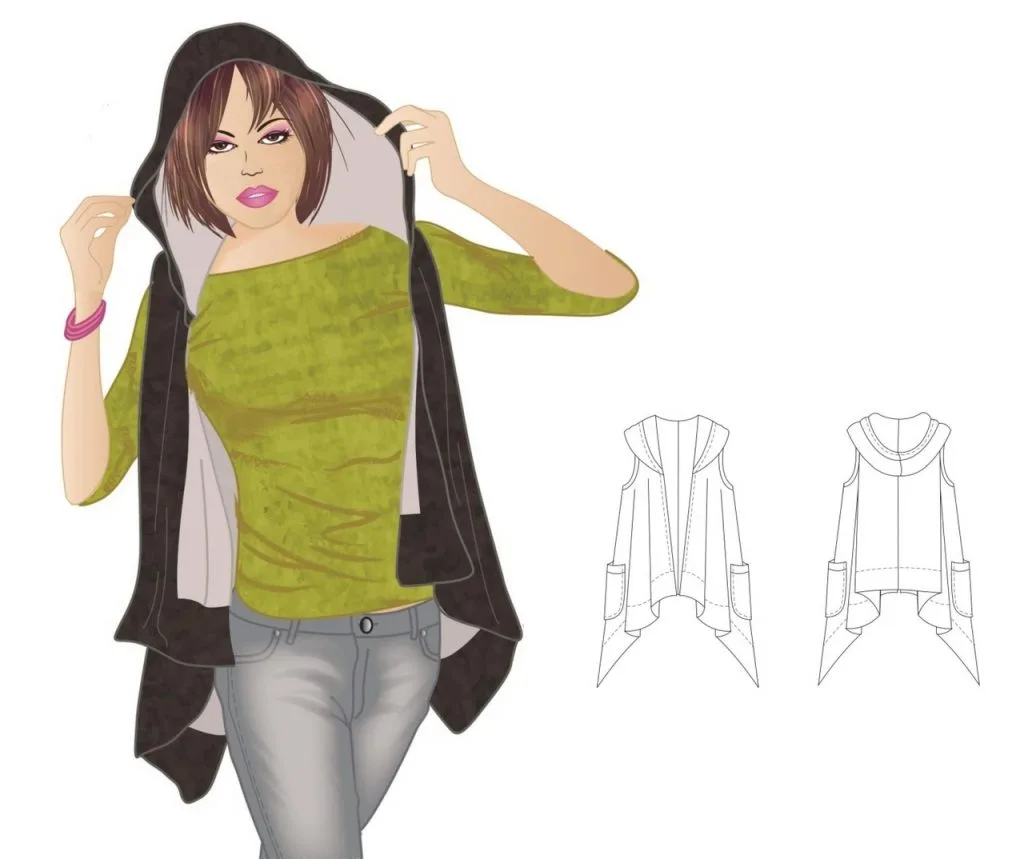 Кардиган с капюшоном размеры 6-26 UK — лист 1