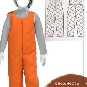 Выкройка детского утепленного полукомбинезона р. 92-164
