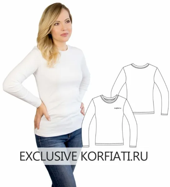 Жіночий лонгслів 40-50