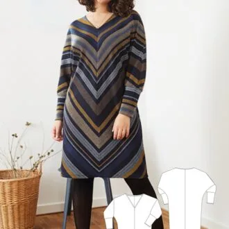 Выкройка трикотажного платья женского р.46-56 eur