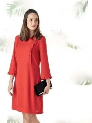 Сукня «Pippa» прямого крою з оборками по кокетці та рукавам, розміри S-L