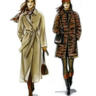 Женское пальто с поясом, 36-50 EUR