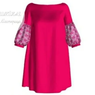 Женское прямое платье с объёмными рукавами (XXS-XXL)