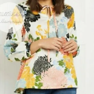 Женская блуза с длинными объёмными рукавами (S,M,L,XL)