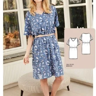 Женское платье с поясом (XS-XXL)