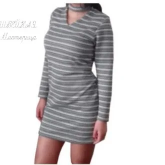 Женское короткое трикотажное платье (XS, S, M, L, XL)