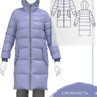 Женское стеганое пальто (размеры 40-68 Россия)
