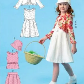 Платье, Болеро, юбка, панама и блуза (6-8 лет)