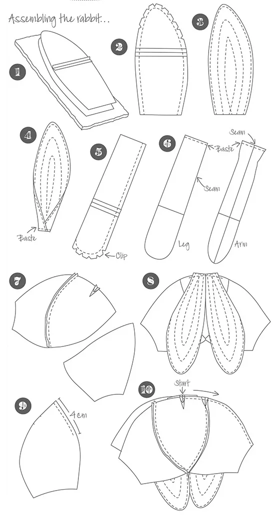 Кролик из ткани — лист 2