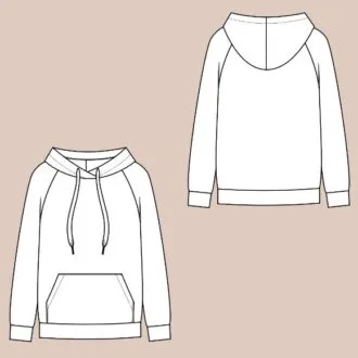 Толстовка худи реглан с капюшоном (XS-XXL)