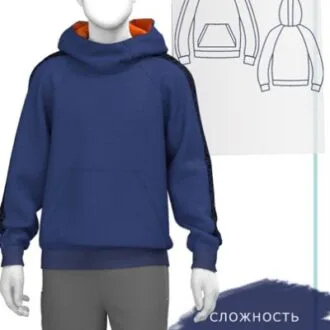 Мужская толстовка с капюшоном и рукавом реглан/Худи