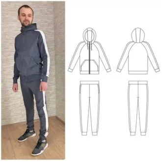 Мужской спортивный костюм (толстовка и штаны) 52 размера