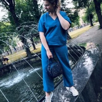 Блузка из льна или "блузка медсестры", выкройка + видео-МК