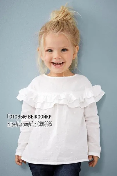 Блуза с рюшей для девочки — лист 1