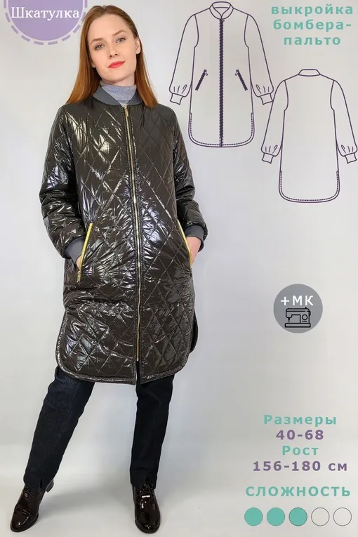 Бомбер-пальто с размерами 40-68 рос — лист 2