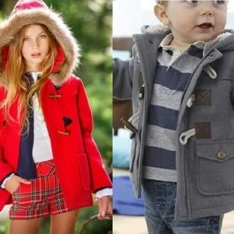 Детское пальто дафлкот 1-14 лет