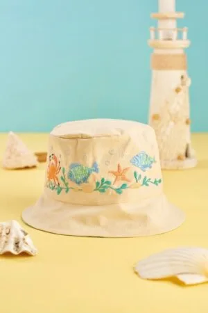 Панамка с вышивкой в морском стиле «Seaside Sun Hat»