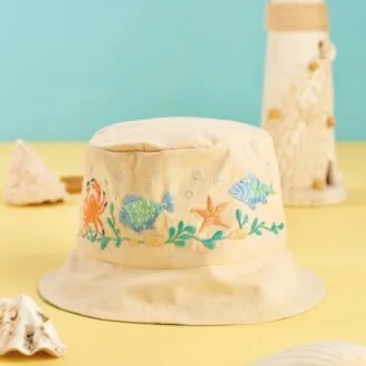 Панамка с вышивкой в морском стиле «Seaside Sun Hat»