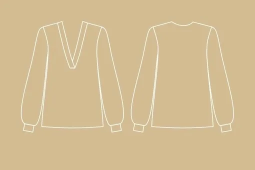 Блуза з V-подібним вирізом, розміри 36-48