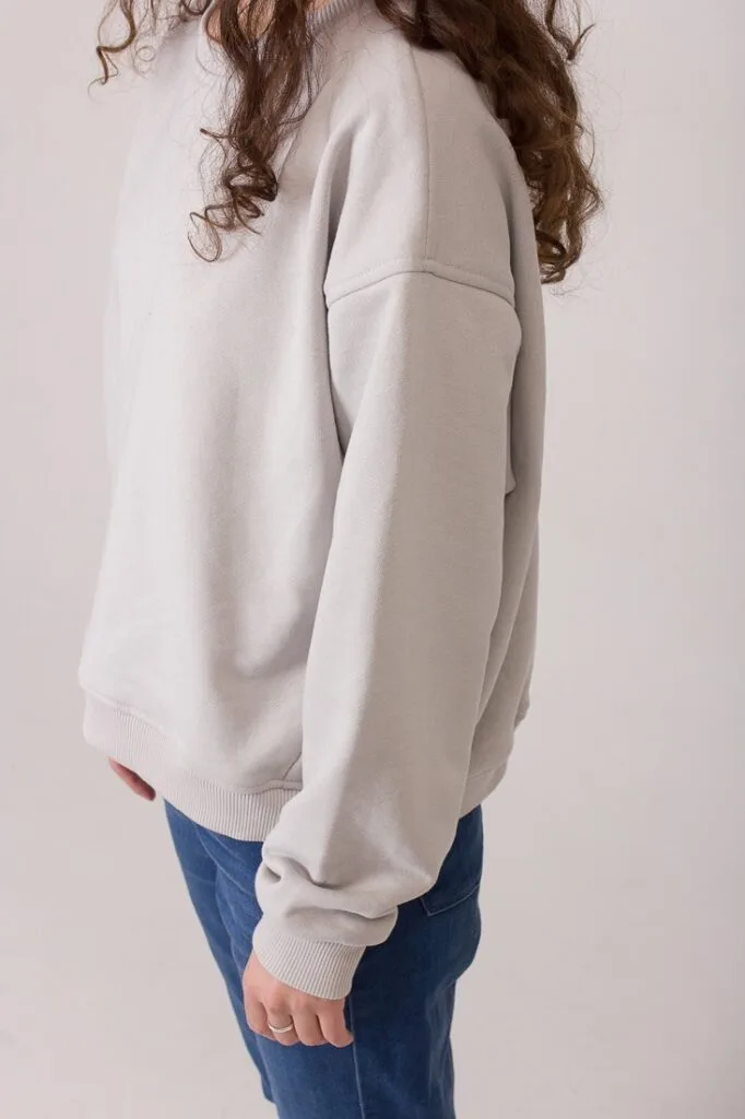 Викройка світшота зі спущеним плечем розміри XS-XXL