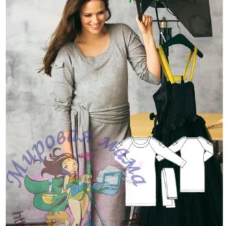 Выкройка трикотажного платья для женщин р.40-54EUR