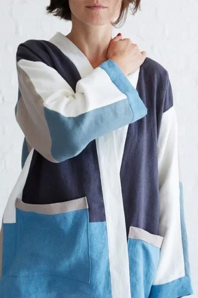Женский жакет-кимоно в стиле пэчворк, oversize XS-M — лист 2