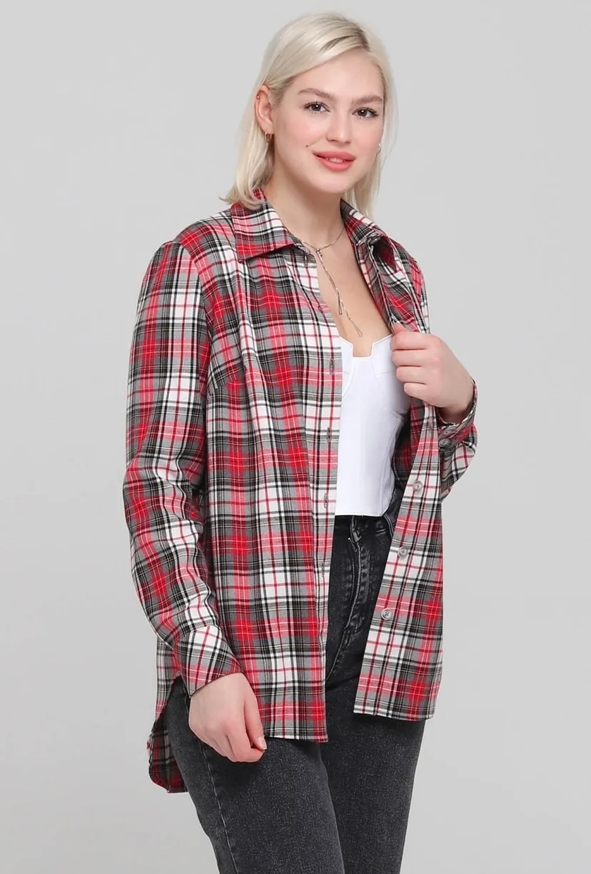 Сорочка вільного крою з довгим рукавом, російські розміри 40-68