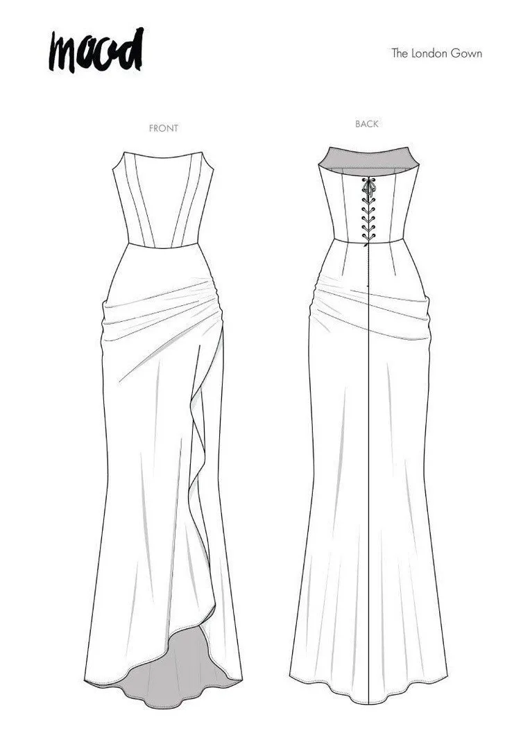 Платье «The London Gown» с корсетным лифом и высоким разрезом, 00-32 US — лист 4