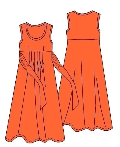 Сарафан відрізний по талії із зав'язками та кишенями, 50-58 розмір
