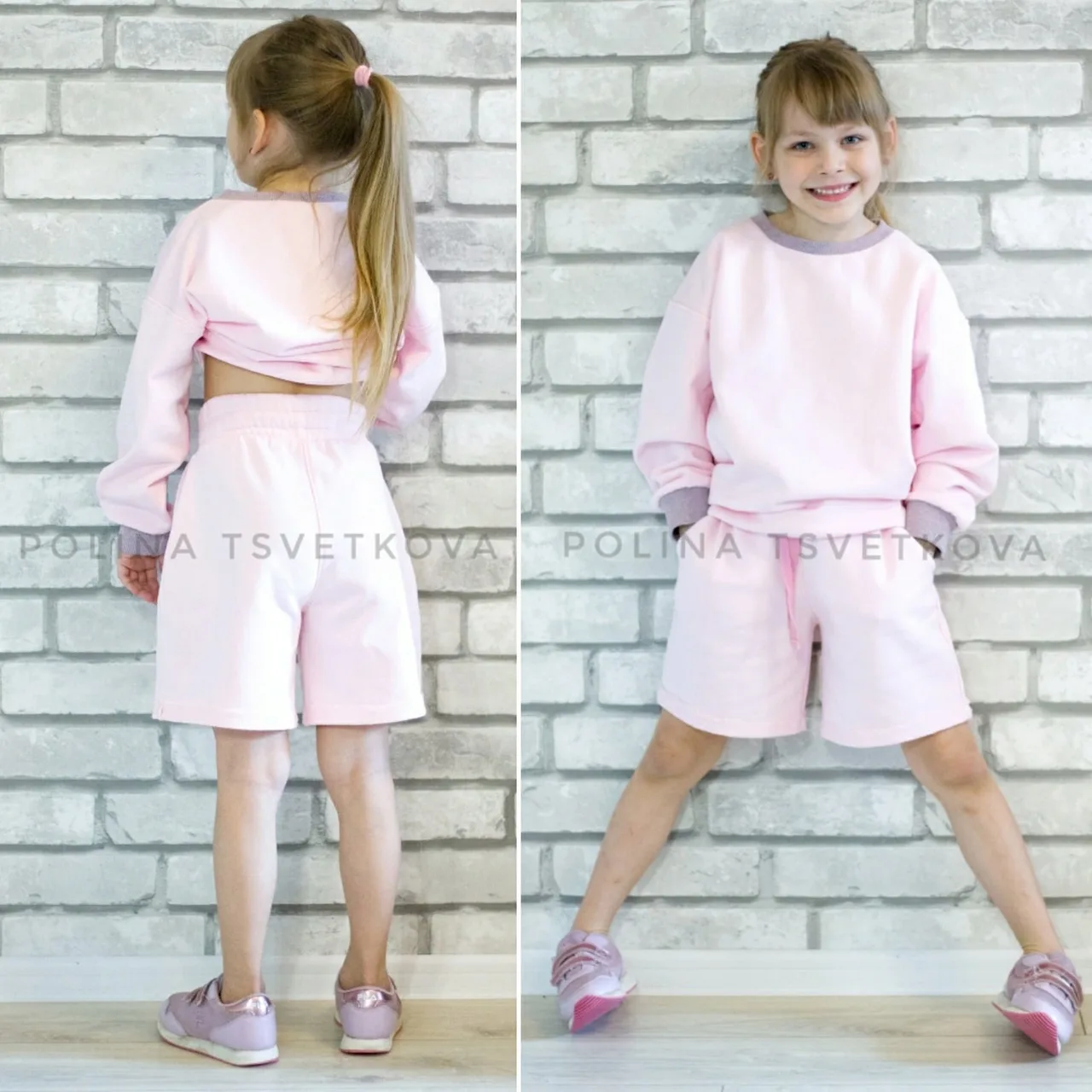 Свободные девчачьи шорты PINK (104-146)