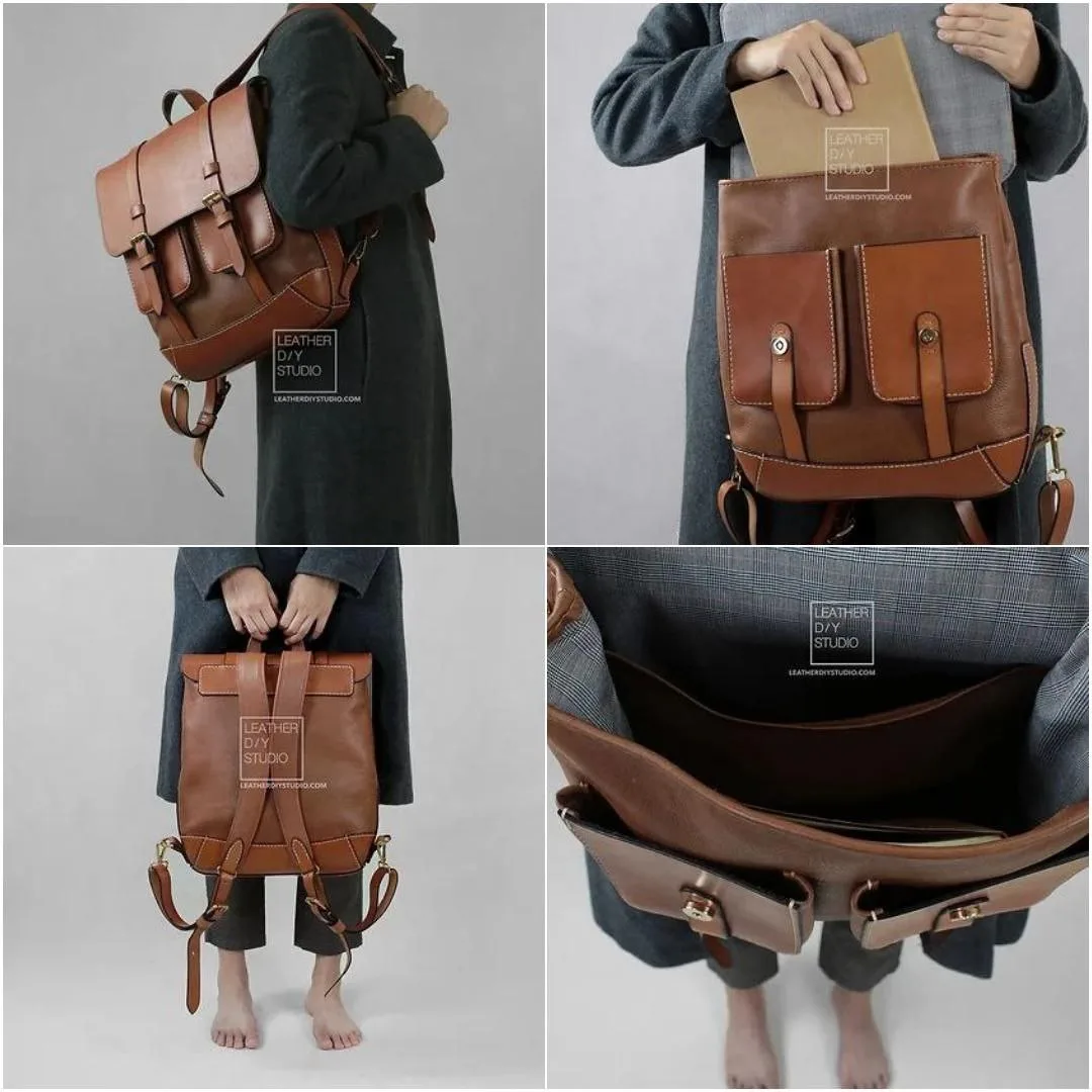 Рюкзак No.12 из кожи, Leather Diy Studio